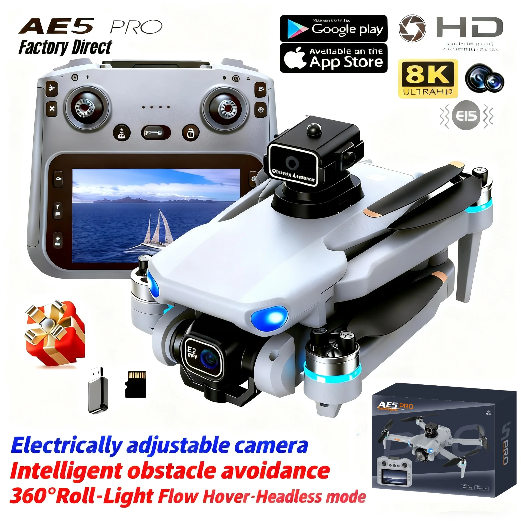 Drone Kit Tricopter - โดรน AE5 Pro 8K HD หน้าจอ